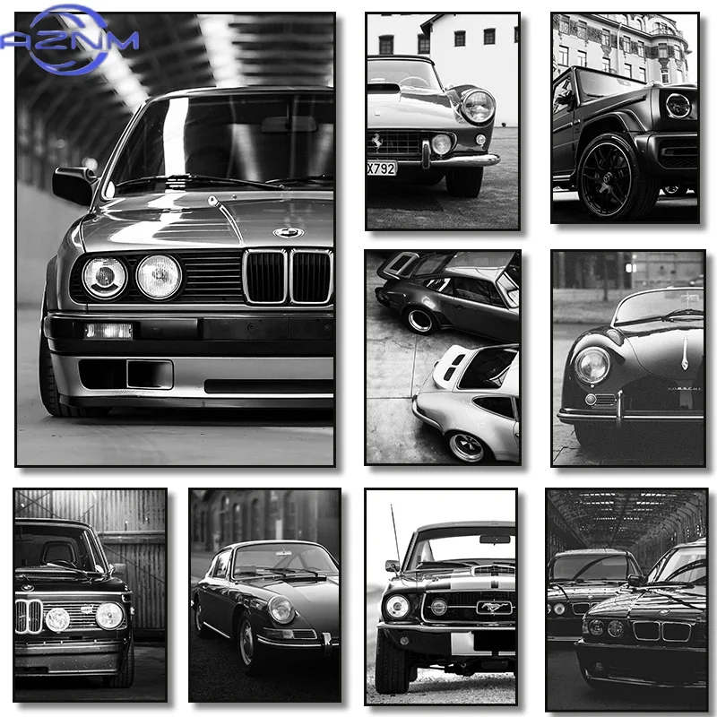 Luxury Lifestyle Photography - Moderne Mode-Wandkunst Einfaches Schwarz-Weiß Luxusauto HD