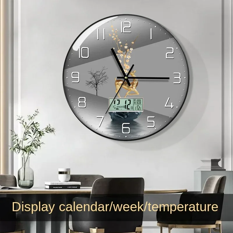 Luxury Lifestyle Fashion - Wanduhr, Wohnzimmer mit Kalender, Zuhause, modisch,