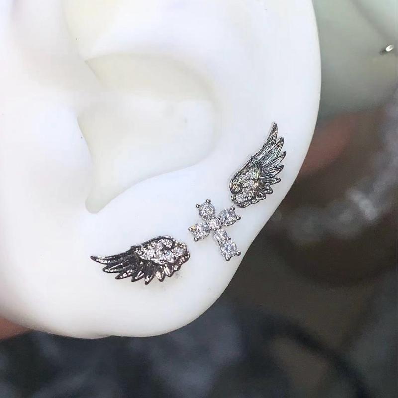Luxury Lifestyle Jewelry - Engelsflügel-Kreuz-Ohrringe im Luxus-Vintage-Stil, Hängeschmuck für Frauen,