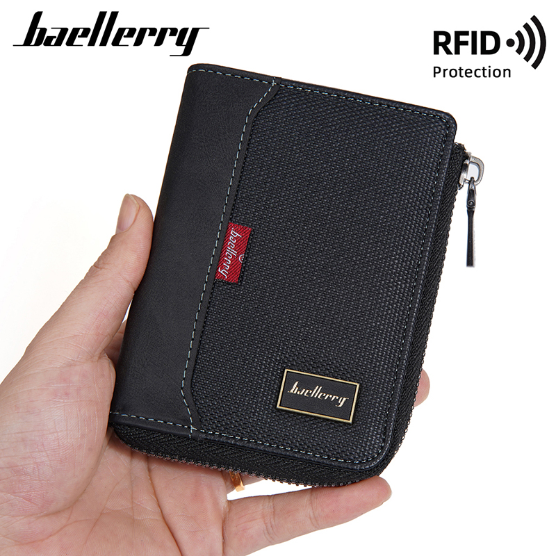 Luxury Lifestyle Photography - Baellerry RFID Einfache Kurze Männer Zipper