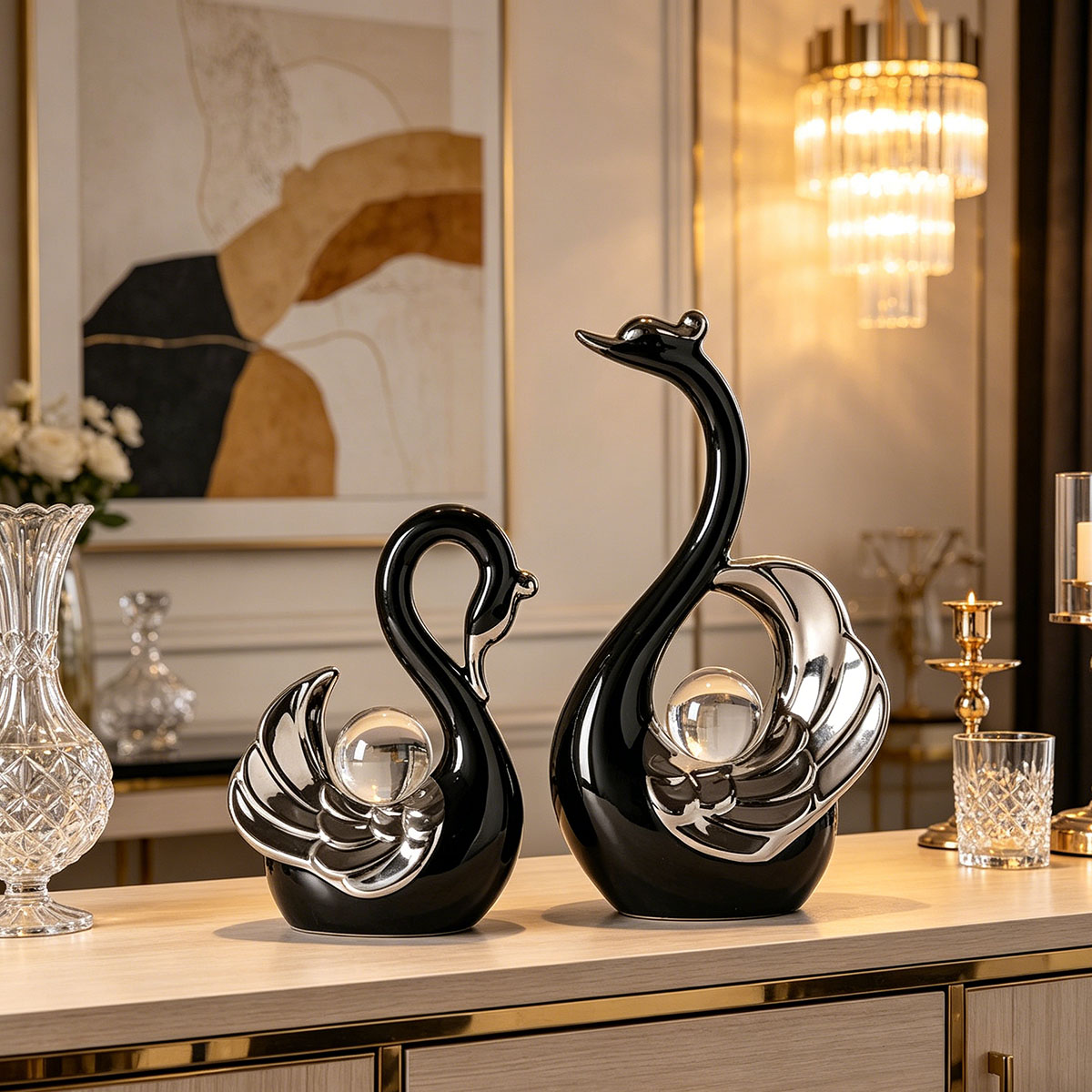 Keramik-Schwanenpaar-Ornament  – Luxury Lifestyle Items Bewertung und Preis