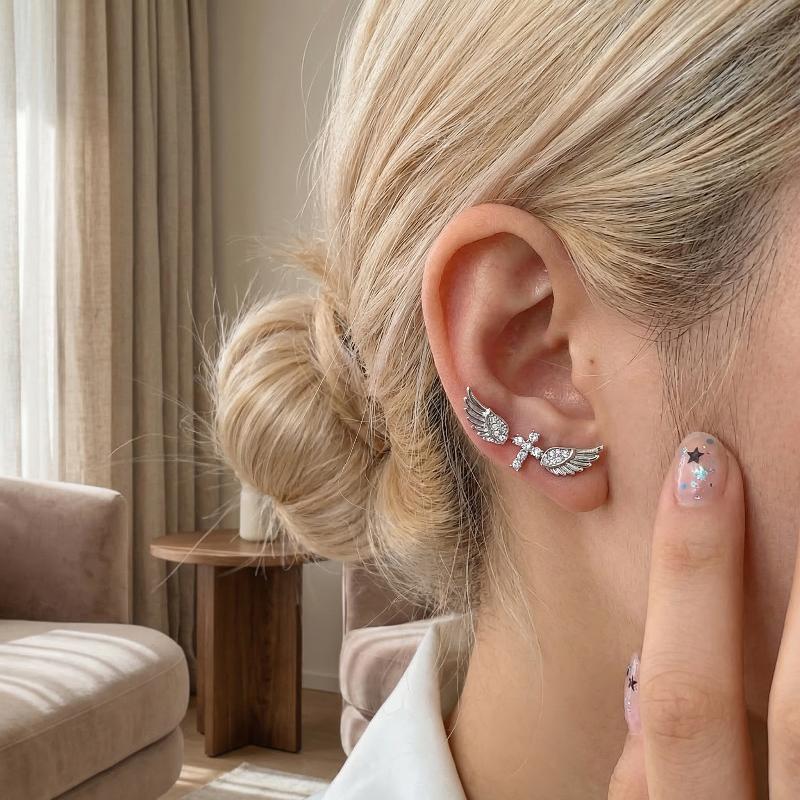 Engelsflügel-Kreuz-Ohrringe im – Luxury Lifestyle Party Bewertung und Preis